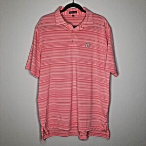 Peter Millar Summer Comfort Polo Shirt‎ Men's Large Golf Short Sleeve Pink